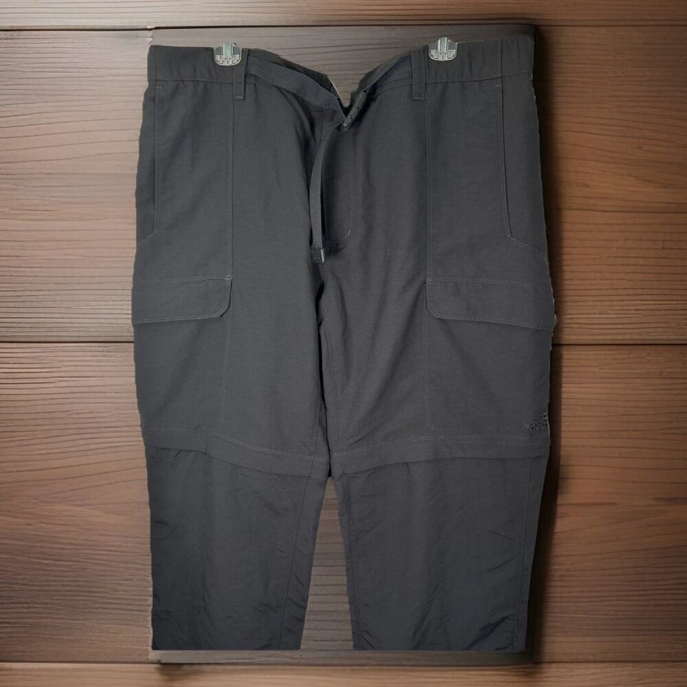 The North Face Pants Mens Gray Convertible Zip Off Cargo Nylon Hiking XL